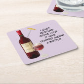 Weinflaschen- und -glasillustration rechteckiger pappuntersetzer (angewinkelt)