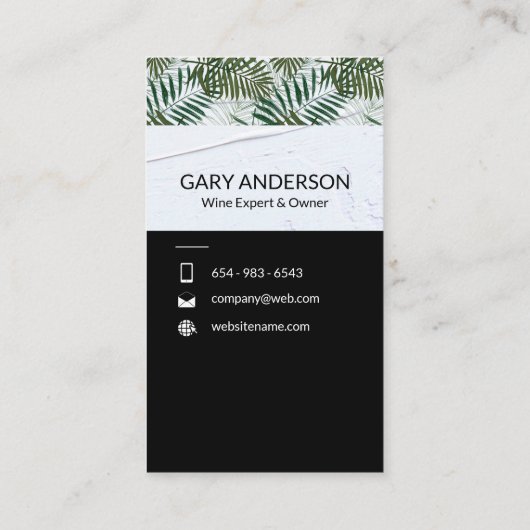 Weinflaschen und Glass-Logo Visitenkarte (Rückseite)