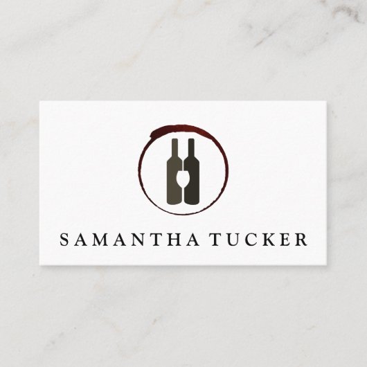 Weinflaschen und Glass-Logo Visitenkarte (Vorderseite)