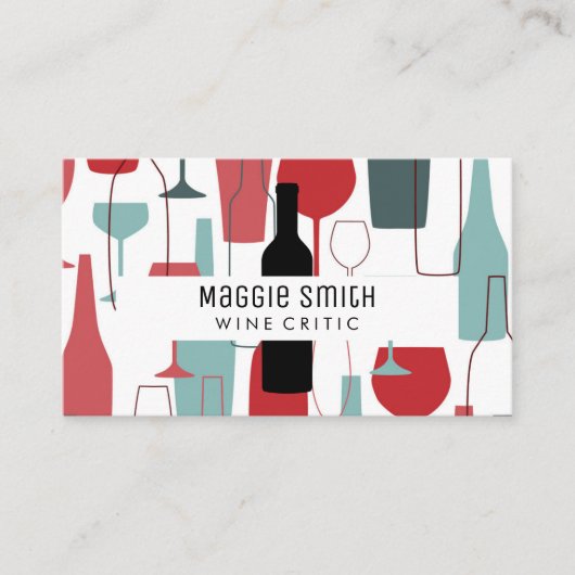 Weinflaschen und Glaswaren Muster Visitenkarte (Vorderseite)