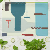 Weinflaschen- und -öffnerentwurf handtuch (Gefaltet)