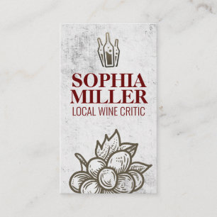 Weinflaschen und Traubensymbol Visitenkarte