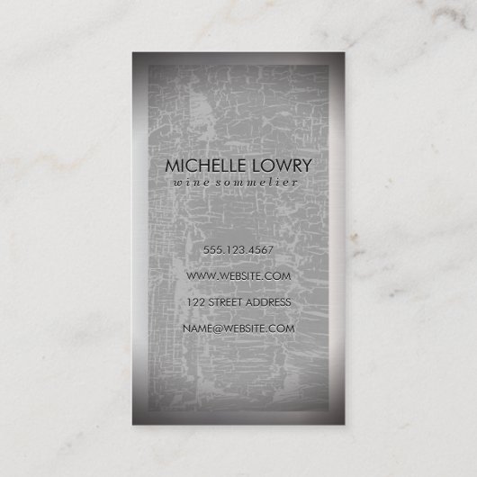 Weinflaschen Visitenkarte (Rückseite)