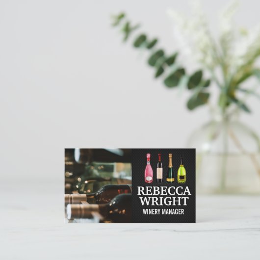 Weinflaschen Visitenkarte (Stehend Vorderseite)
