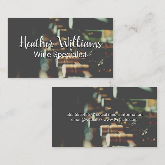 Weinflaschen Visitenkarte (Vorne/Hinten)