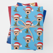 Weinflaschen Weihnachtsschneemann Geschenkpapier Set (Beispiel)