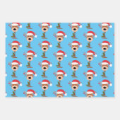 Weinflaschen Weihnachtsschneemann Geschenkpapier Set (Vorderseite)