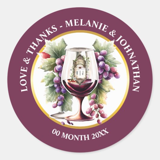 Weinflaschen Wein Weinflaschen Trauben Weinkeller Runder Aufkleber (Vorderseite)