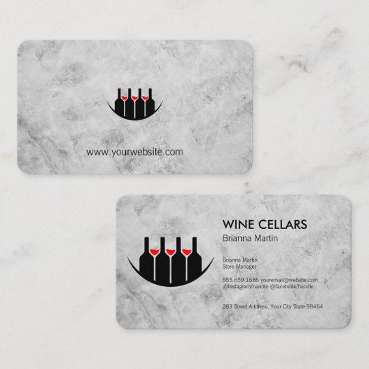 Weinflaschen | Weingut Restaurant Terminkarte (Vorne/Hinten)
