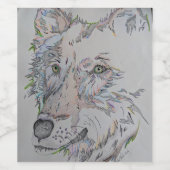 Weinflaschen, Wolf, Lone wolf, Wilder Wolf Weinetikett (Einzelnes Label)