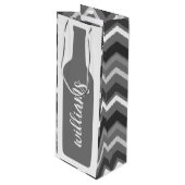 Weinflaschen - Zickzack mit Script Geschenktüte Für Weinflaschen (Vorderseite Schrägansicht)