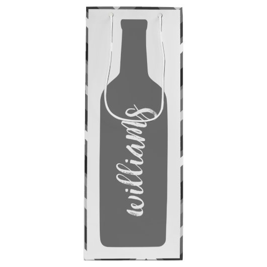 Weinflaschen - Zickzack mit Script Geschenktüte Für Weinflaschen (Vorderseite)