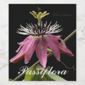 Weinflaschenaufkleber, Passiflora Weinetikett (Einzelnes Label)