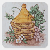 Weinflaschenaufkleber Quadratischer Aufkleber (Vorderseite)