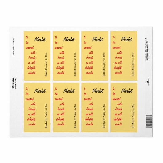 Weinflaschenetikett (Vorne)