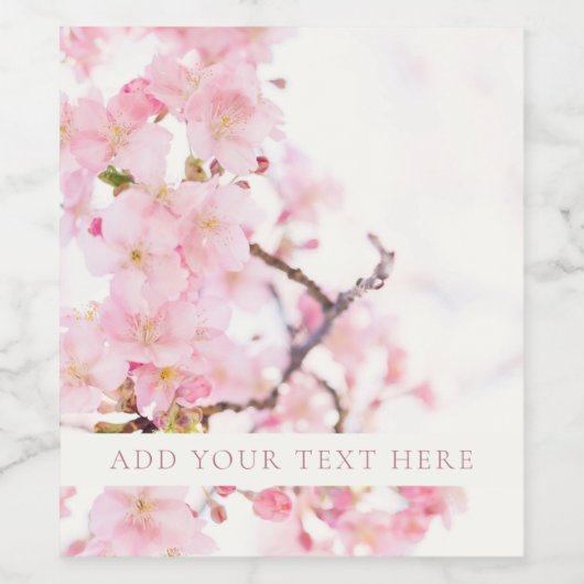 WEINFLASCHENETIKETT : CHERRY BLOSSOM BRANCH WEINETIKETT (Einzelnes Label)