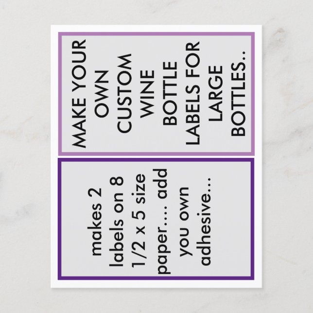 WEINFLASCHENETIKETTIERUNG FÜR GROSSE FLASCHEN (Vorderseite)