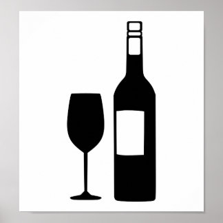 Weinflaschenglas Poster