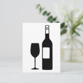 Weinflaschenglas Postkarte (Stehend Vorderseite)