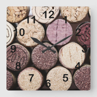 Weinflaschenkorken Quadratische Wanduhr