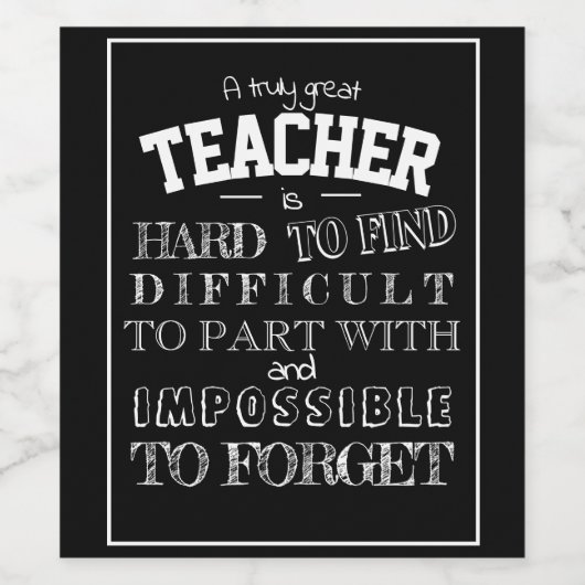 Weinflaschenlehrer Vielen Dank für Ihr Dankeschön Weinetikett (Einzelnes Label)