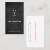 WEINFLASCHENLOGIK auf der BLACK HOLZ-Visitenkarte Visitenkarte (Vorne/Hinten)