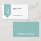 WEINFLASCHENLOGO (AQUA) Business Card Visitenkarte (Vorne/Hinten)