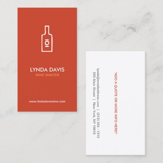 WEINFLASCHENLOGO (RUST) Visitenkarte (Vorne/Hinten)