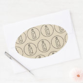 Weinflaschenmuster Ovaler Aufkleber (Umschlag)