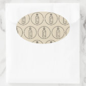 Weinflaschenmuster Ovaler Aufkleber (Tasche)