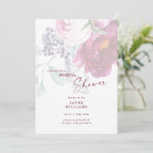 Weinflora Elegantes Brautparty Einladung (Stehend Vorderseite)