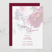 Weinflora Elegantes Brautparty Einladung (Vorne/Hinten)