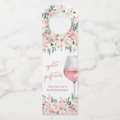 Weinflorale Geburtstagsparty Flaschenanhänger (Vorderseite)