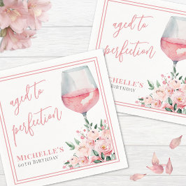 Weinflorale Geburtstagsparty Serviette