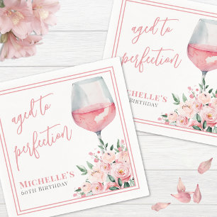 Weinflorale Geburtstagsparty Serviette