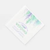 Weinflorale Kunst, grün lila Hochzeitsnapkins Serviette (Ecke)