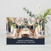 Weingarten al fresco Speiseraum Weinkeller im Frei Save The Date (Stehend Vorderseite)