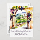 Weingarten Aquarell denken Postkarte (Vorne/Hinten)