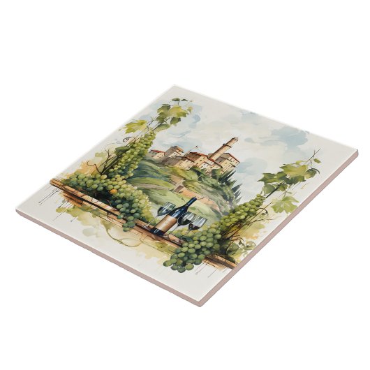 Weingarten Aquarellfarben Druckfarbe Fliese (Seite)