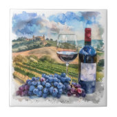 Weingarten Aquarellfarben Druckfarbe Fliese (Vorderseite)