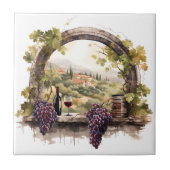 Weingarten Aquarellfarben Druckfarbe Fliese (Vorderseite)