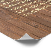 Weingarten Barrel Hochzeitskarte 160 Gäste Poster (Ecke)