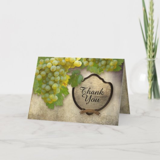 Weingarten Chardonnay Grüne Weintrauben Dankeskarte (Vorderseite)