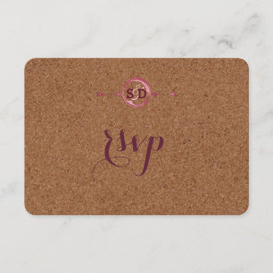 Weingarten Cork Stains Red Wine Wedding RSVP Karte
