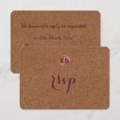 Weingarten Cork Stains Red Wine Wedding RSVP Karte (Vorne/Hinten)