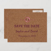 Weingarten Cork Stains Roter Wein SAVE THE DATE Ankündigungspostkarte (Vorne/Hinten)