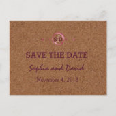 Weingarten Cork Stains Roter Wein SAVE THE DATE Ankündigungspostkarte (Vorderseite)