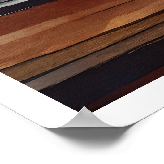 Weingarten durch das Fenster Herbst / Herbstposter Poster (Ecke)