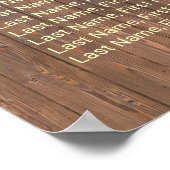 Weingarten Eichenholzkarte 16 Tische Poster (Ecke)