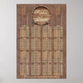 Weingarten Eichenholzkarte 16 Tische Poster (Vorne)